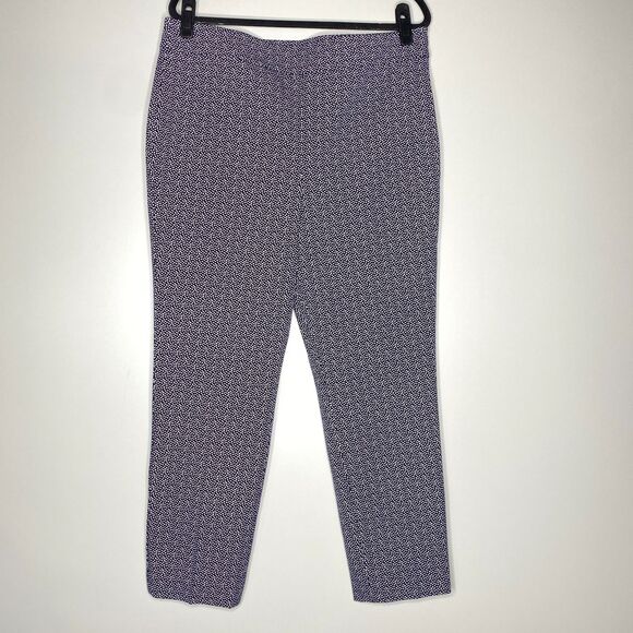 Talbots Navy White Polka Dot Chatham Ankle Pants Women's Size 14 - Picture 1 of 10